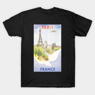 Retro poster - travel - vintage - Paris T-Shirt